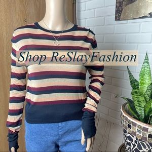 Zara Stripe Multicolored Knit Top